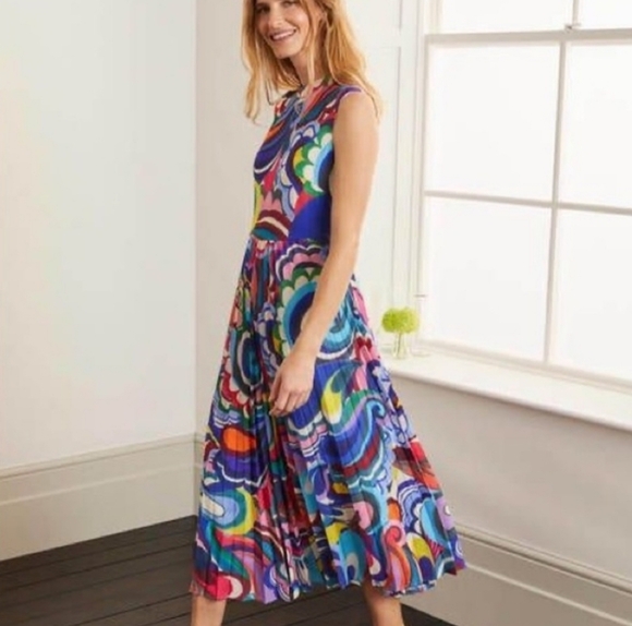 Boden Dresses & Skirts - Boden Jocelyn Pleated RARE MIDI Dress Size 14